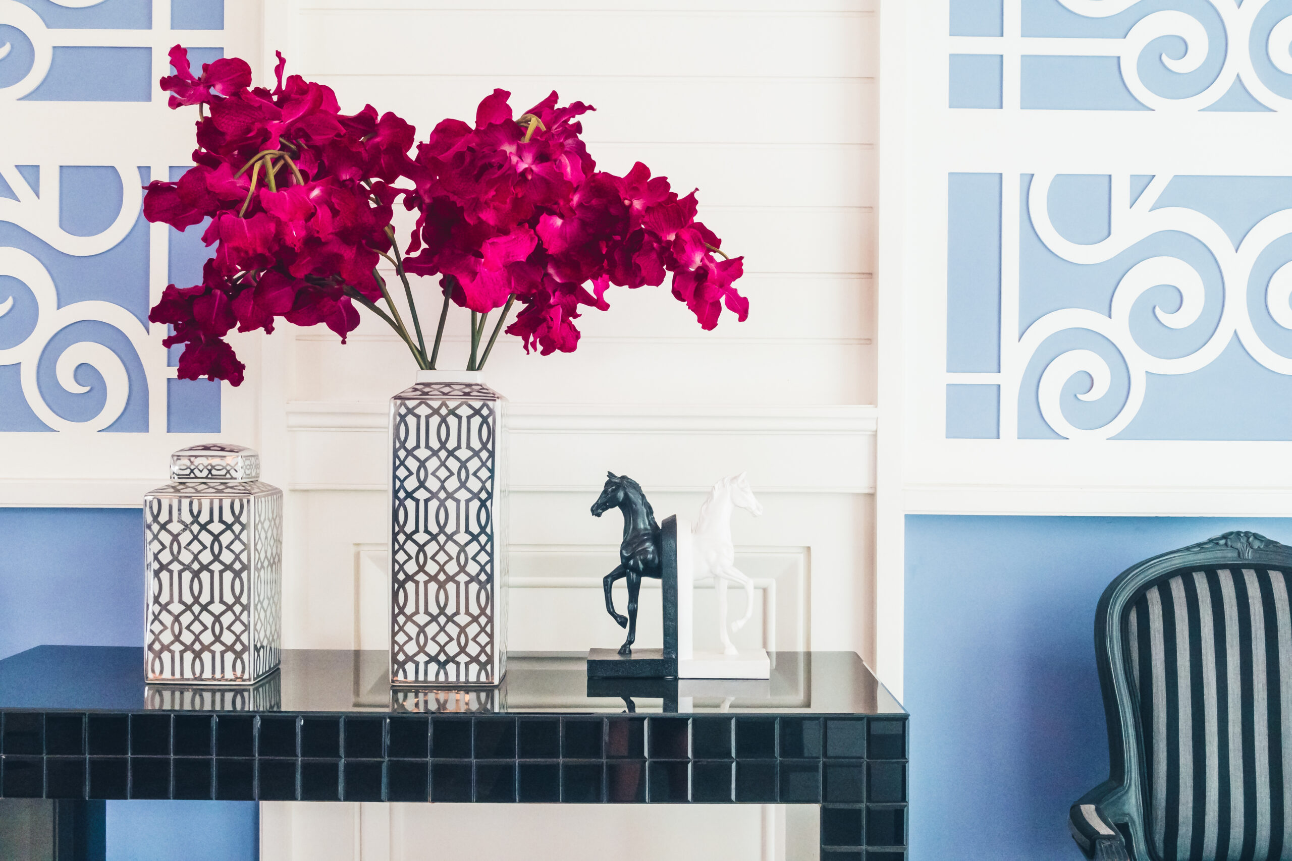 Vase flower decoration interior of living room Vase flower decoration interior of living room